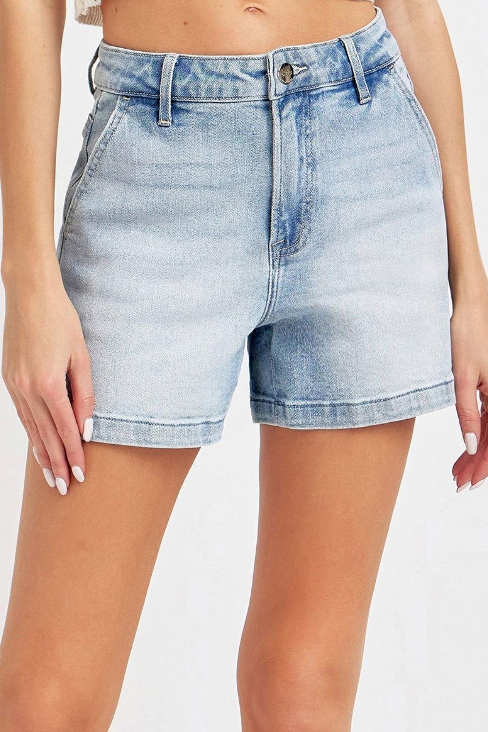 Risen Full Size High Rise Denim Shorts - Clothes For Her Online Store
