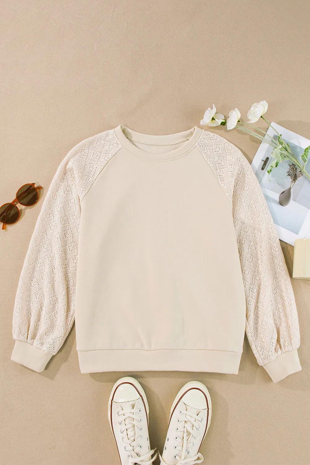Round Neck Long Sleeve Sweatshirt - Clothes For Her Online Store