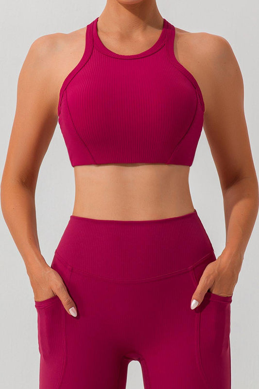 Round Neck Racerback Active Tank - Clothes For Her Online Store