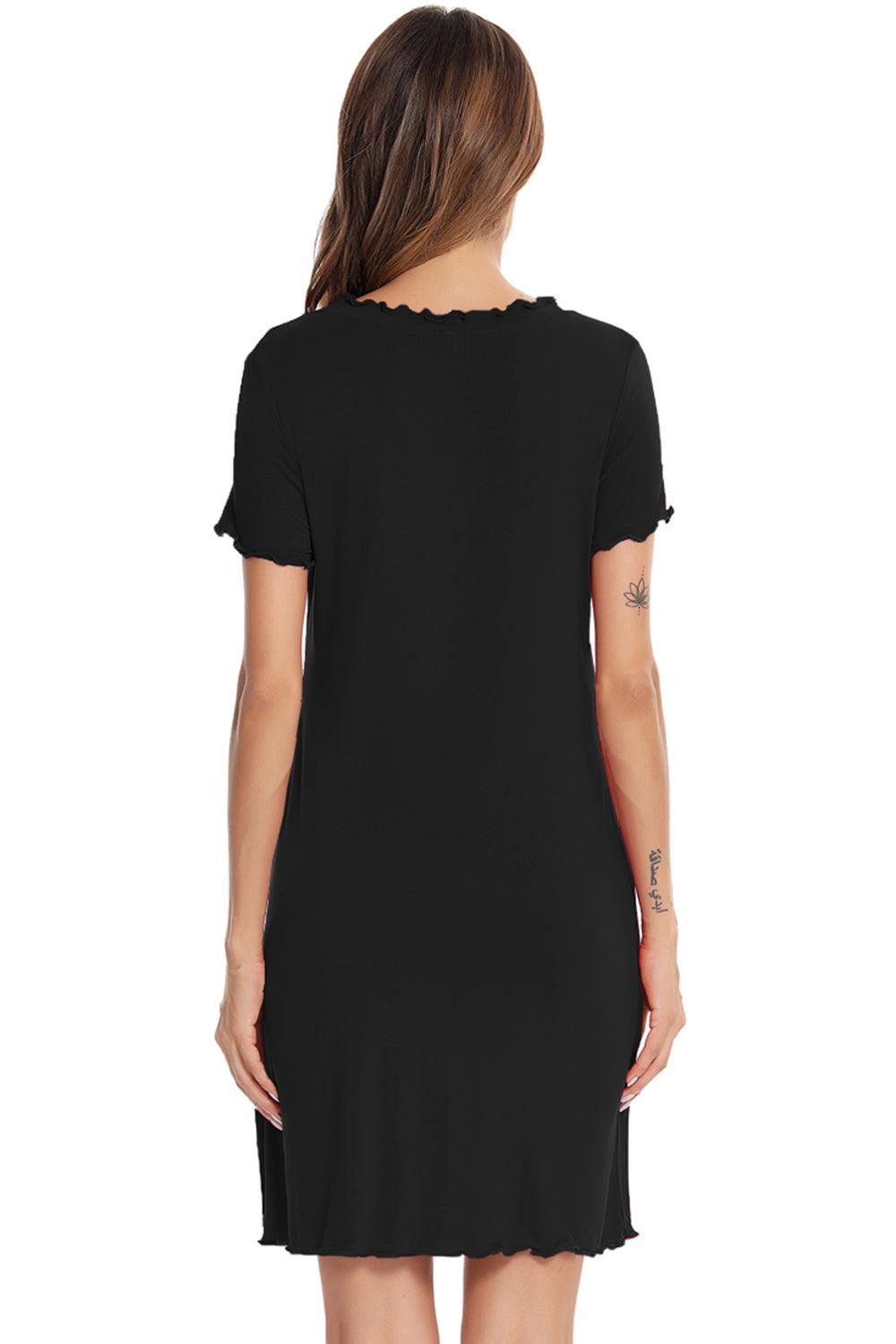 Round Neck Short Sleeve Lounge Dress - Clothes For Her Online Store