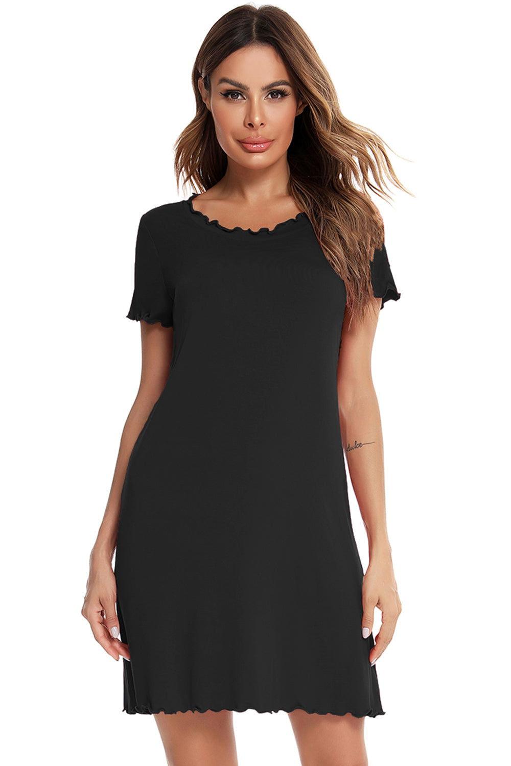 Round Neck Short Sleeve Lounge Dress - Clothes For Her Online Store