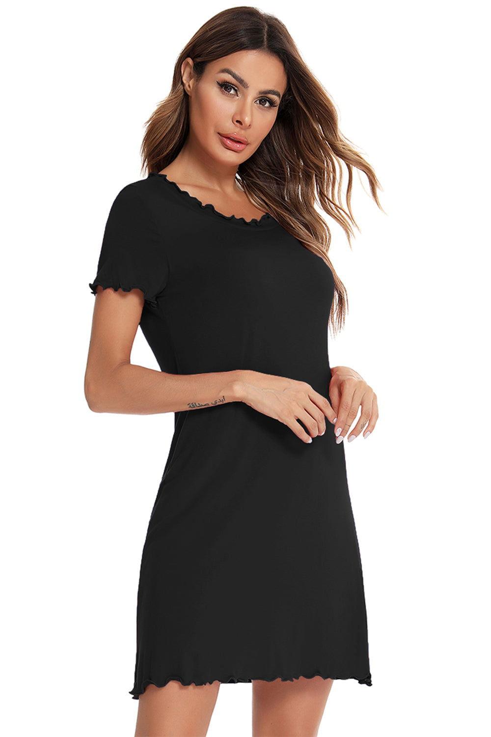 Round Neck Short Sleeve Lounge Dress - Clothes For Her Online Store