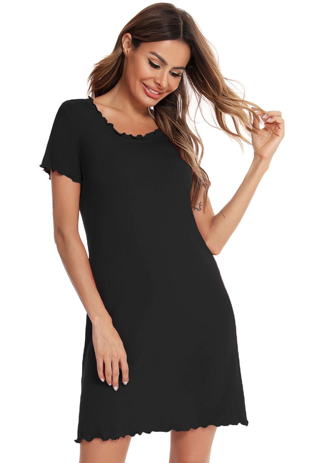 Round Neck Short Sleeve Lounge Dress - Clothes For Her Online Store