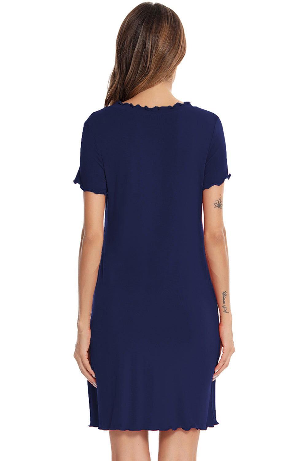 Round Neck Short Sleeve Lounge Dress - Clothes For Her Online Store