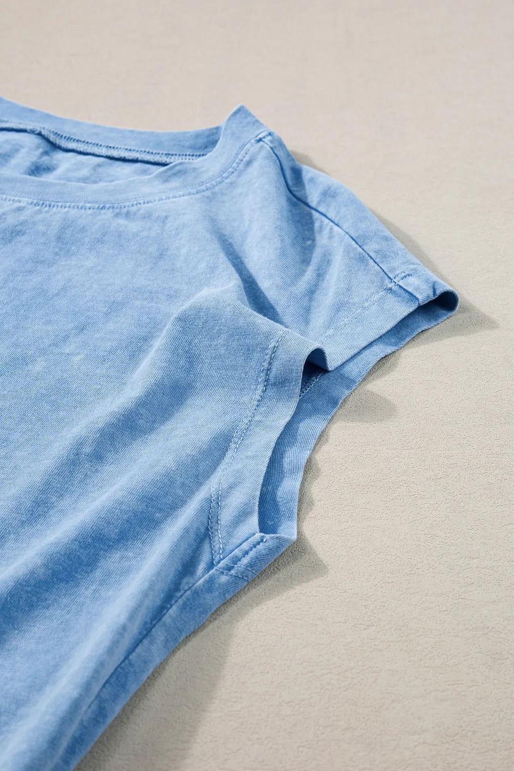 Round Neck Short Sleeve Top and Shorts Set - Clothes For Her Online Store