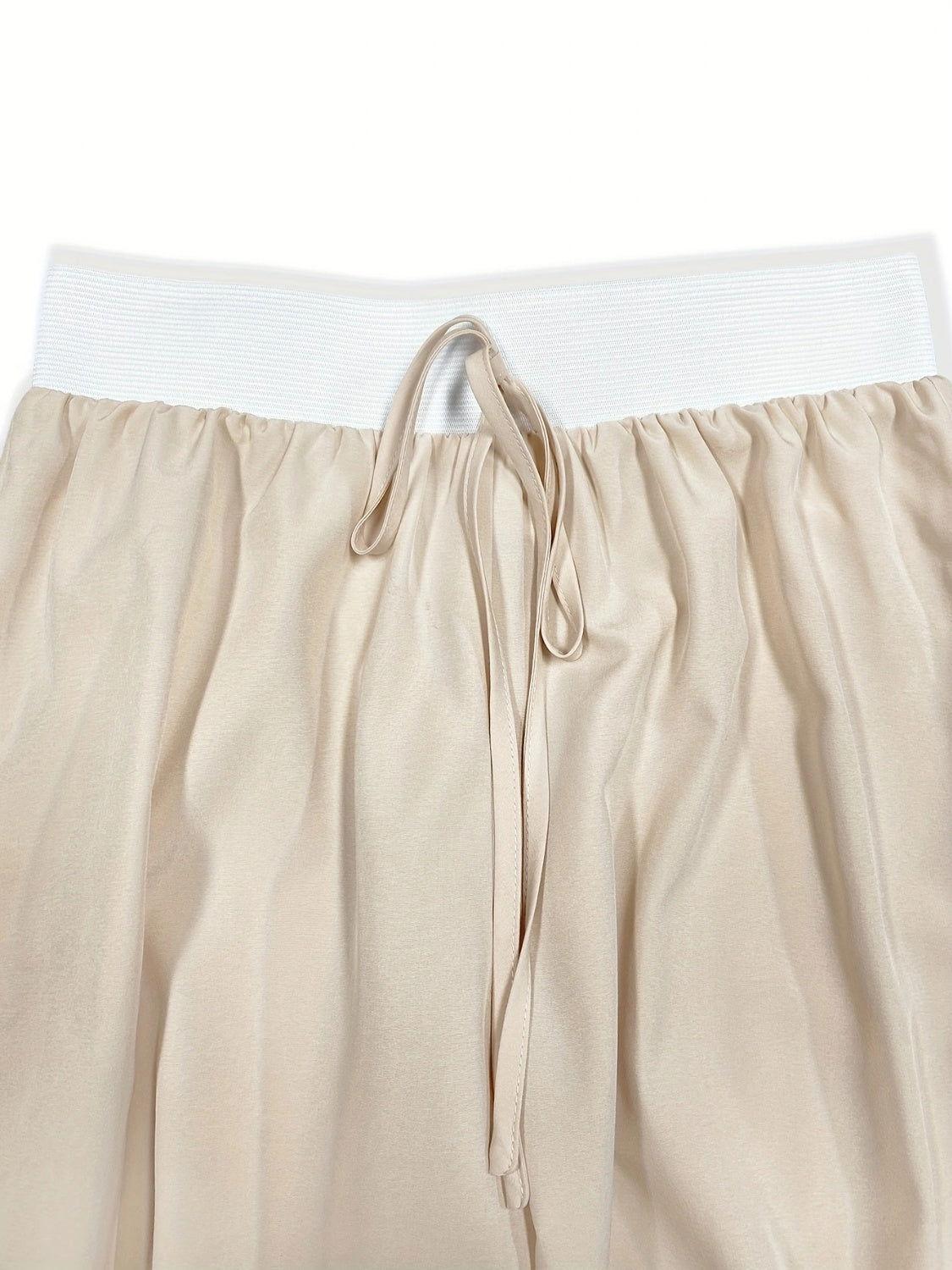 Round Neck Short Sleeve Top and Tied Pants Set - Clothes For Her Online Store
