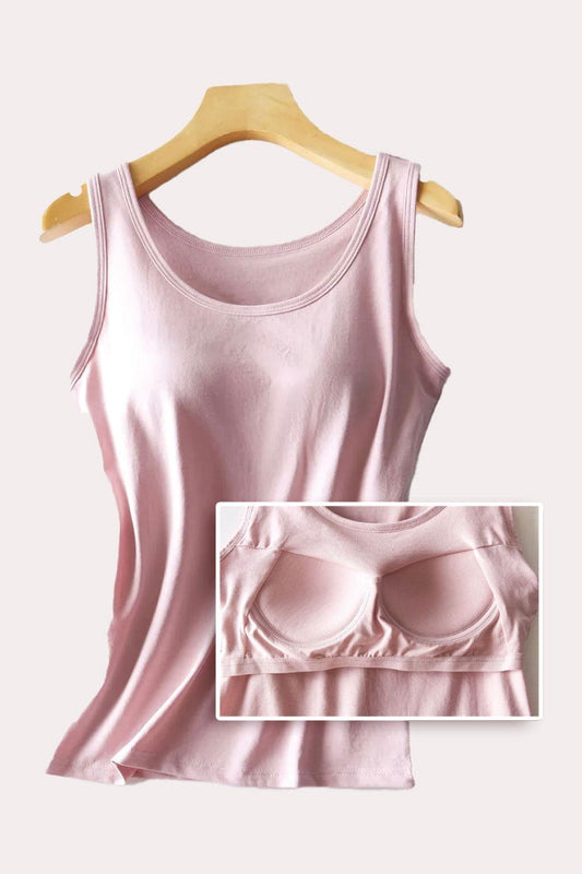 Round Neck Tank with Bra - Clothes For Her Online Store