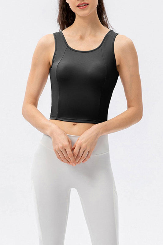 Round Neck Wide Strap Active Tank - Clothes For Her Online Store