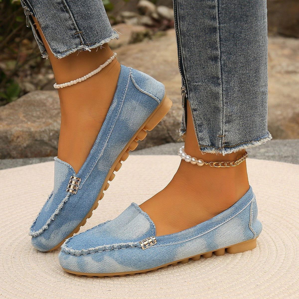Round Toe Flat Loafers - Clothes For Her Online Store