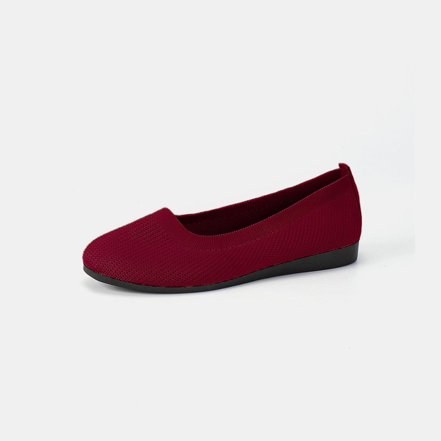 Round Toe Knit Ballet Flats - Clothes For Her Online Store
