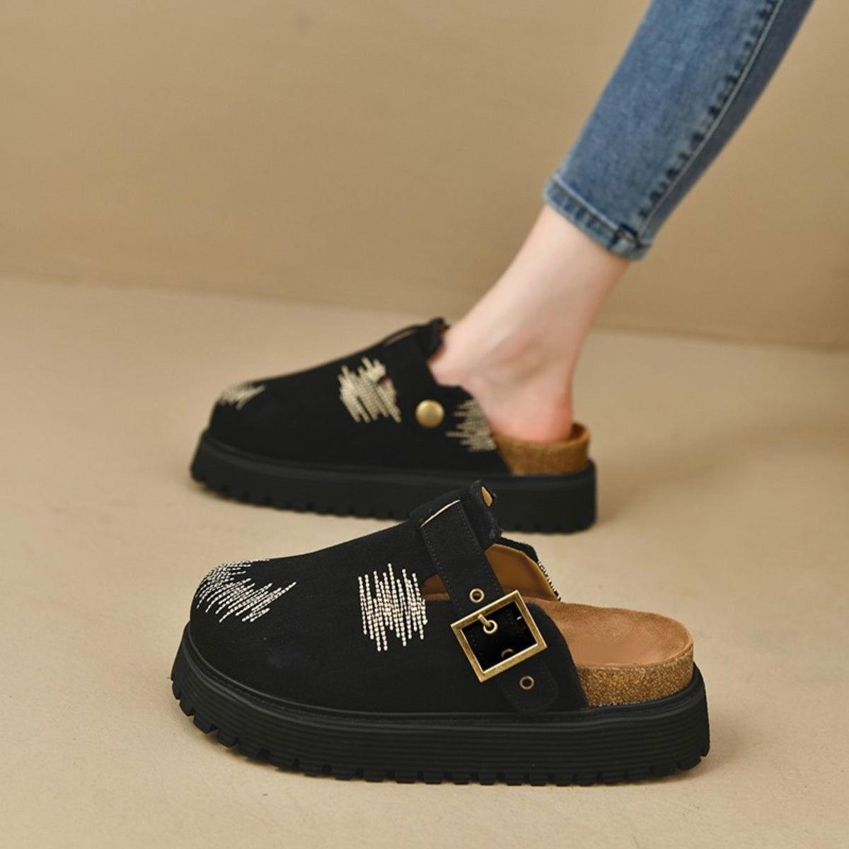 Round Toe Platform Loafers - Clothes For Her Online Store
