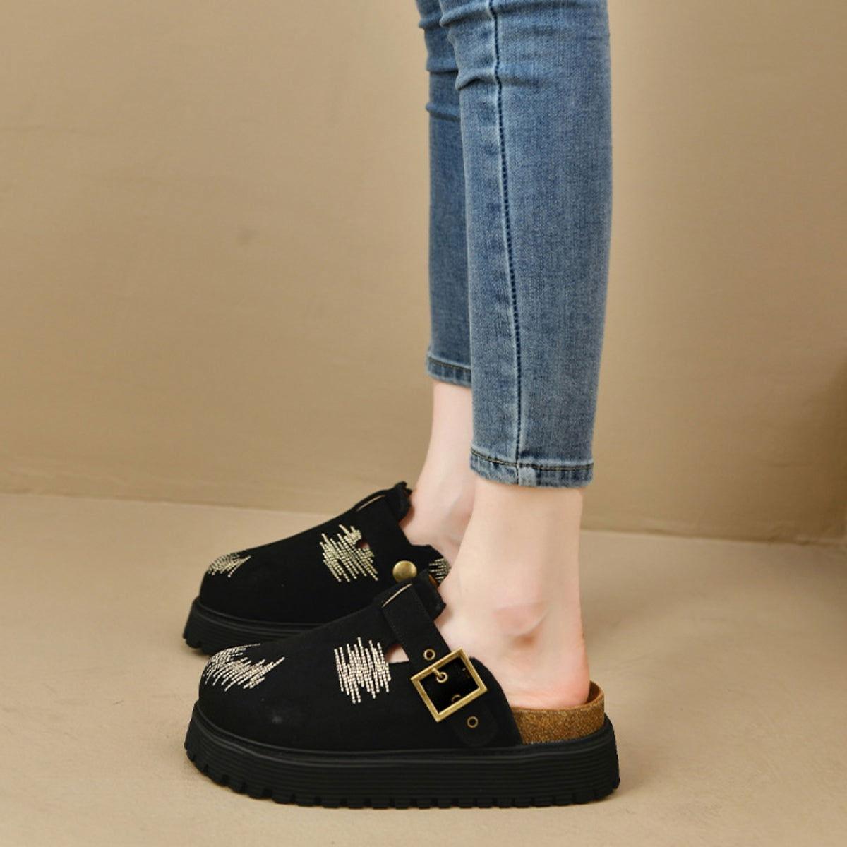 Round Toe Platform Loafers - Clothes For Her Online Store