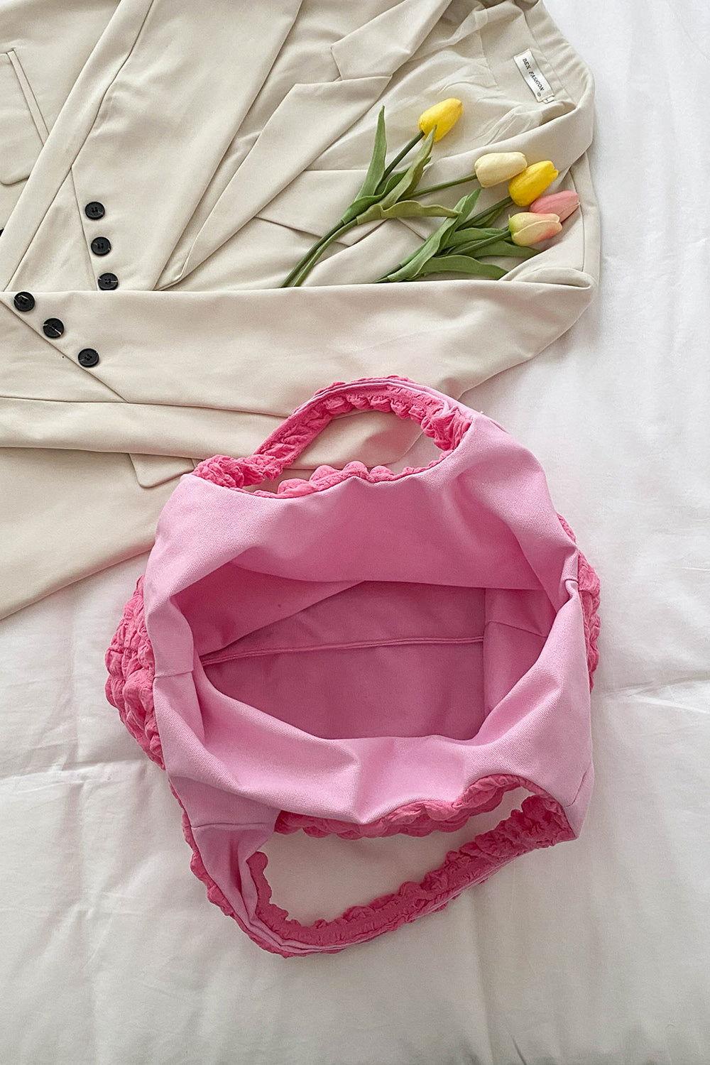 Ruched Polyester Large Handbag - Clothes For Her Online Store