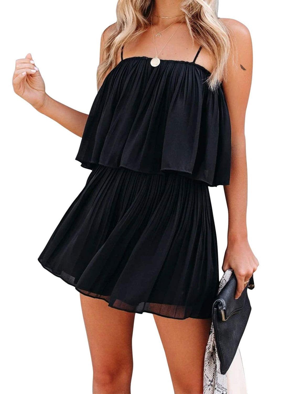 Ruched Spaghetti Strap Romper - Clothes For Her Online Store