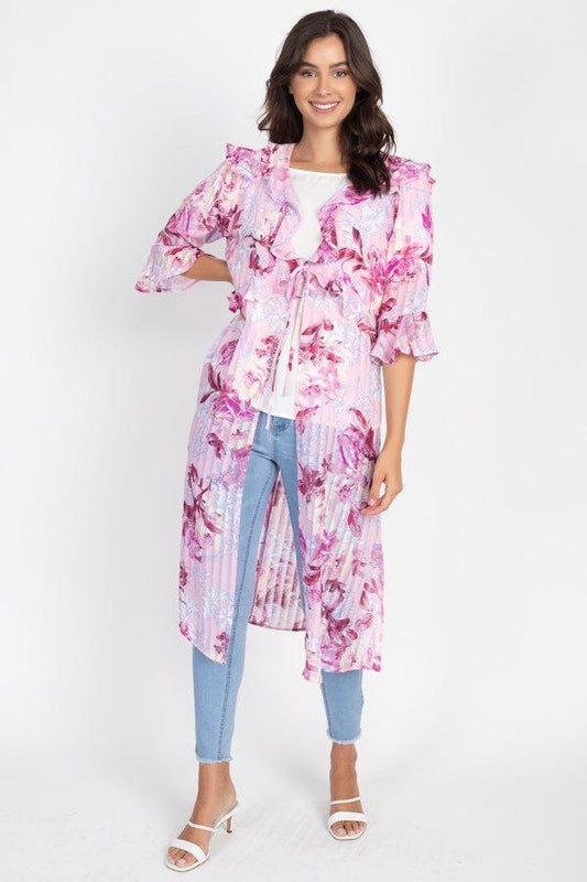 Ruffle Robe Cardigan - Clothes For Her Online Store