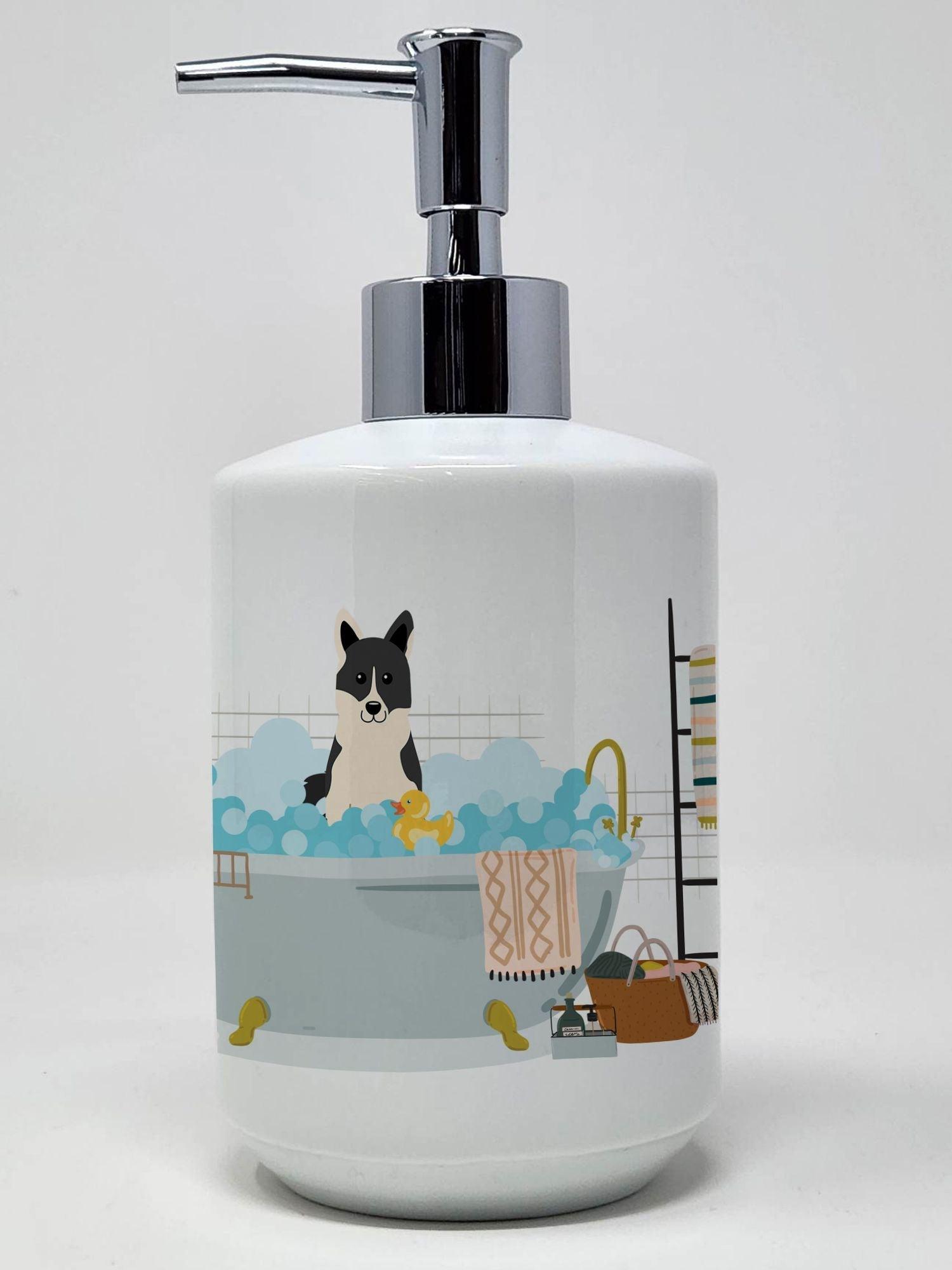 Russo-European Laika Spitz in Bathtub Ceramic Soap Dispenser Hand Soap Dispenser Pump Bottles for Bathroom Kitchen, Empty Refillable Liquid Soap Container - Clothes For Her Online Store