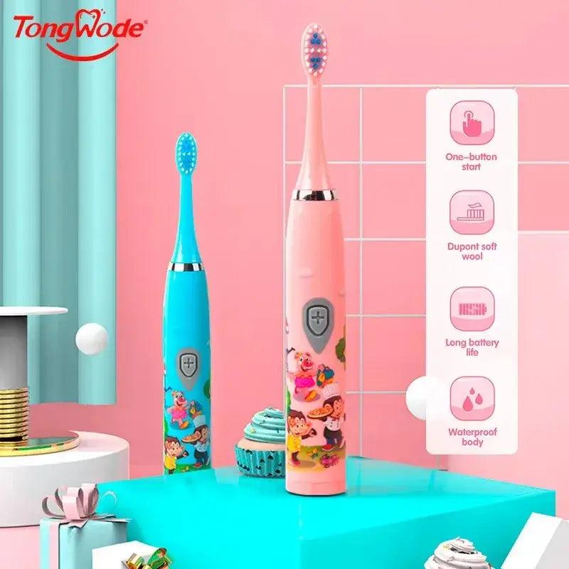 Children Sonic Electric Toothbrush Colorful Cartoon For Kids USB