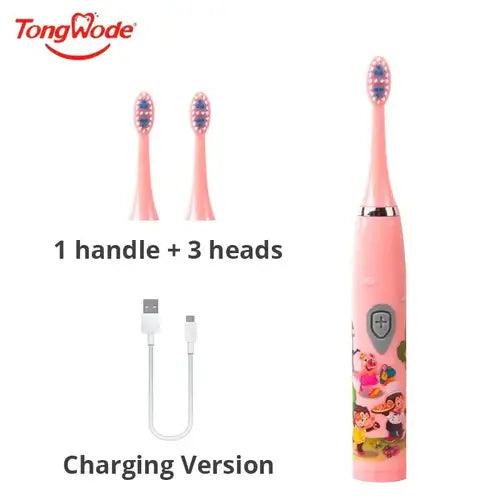 Children Sonic Electric Toothbrush Colorful Cartoon For Kids USB