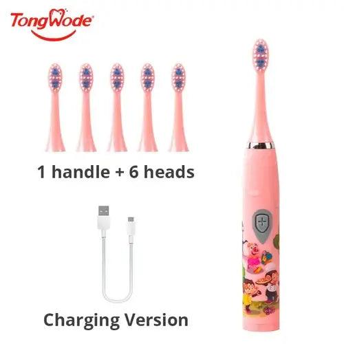 Children Sonic Electric Toothbrush Colorful Cartoon For Kids USB