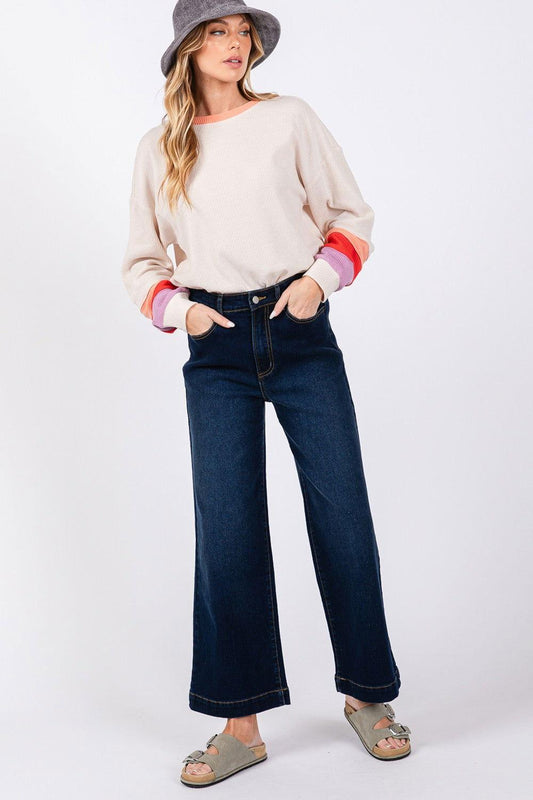 SAGE + FIG High Waist Wide Leg Jeans - Clothes For Her Online Store