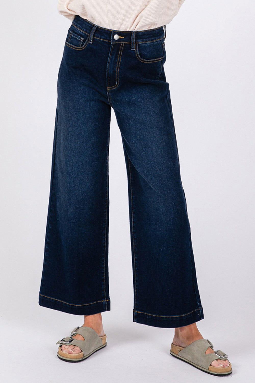 SAGE + FIG High Waist Wide Leg Jeans - Clothes For Her Online Store