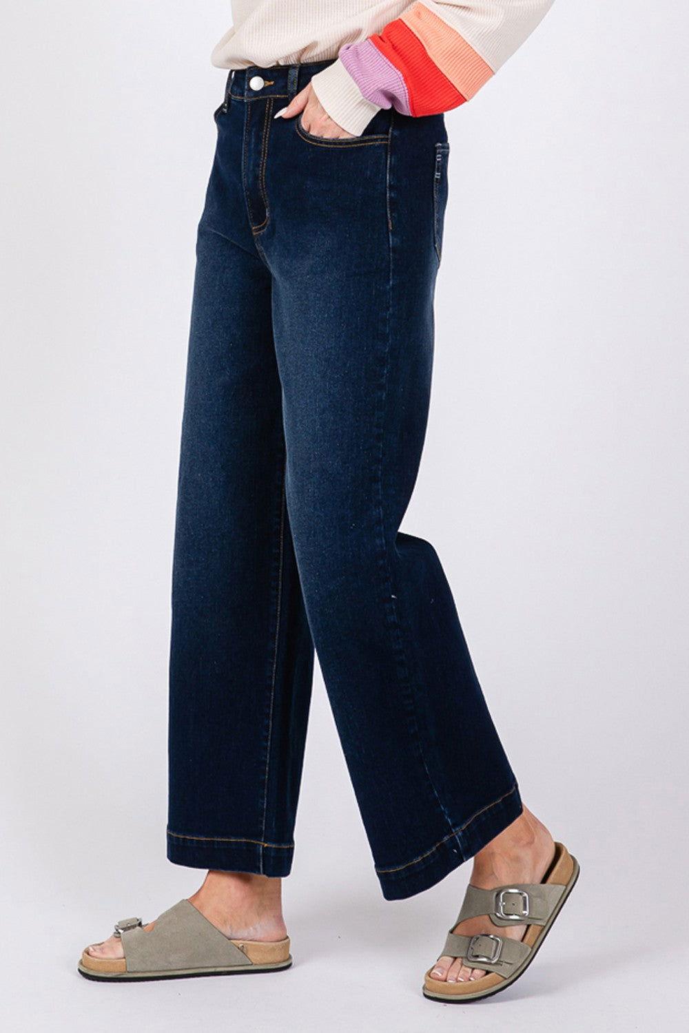 SAGE + FIG High Waist Wide Leg Jeans - Clothes For Her Online Store