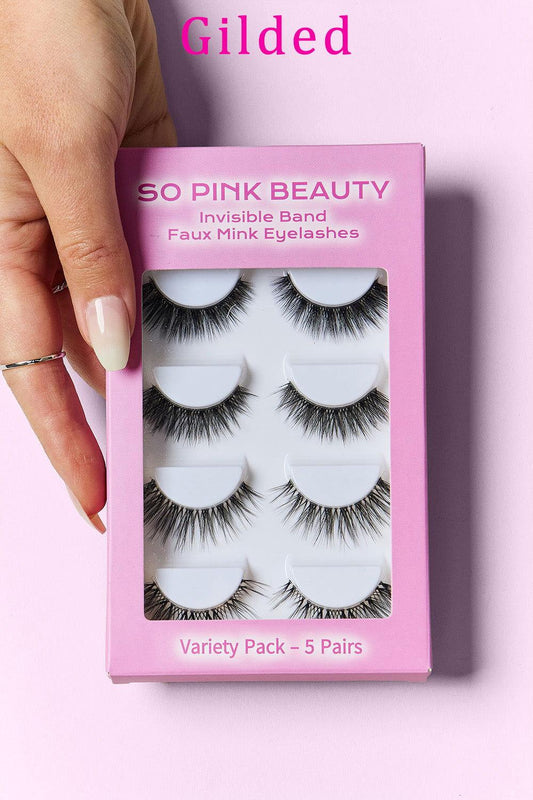 SO PINK BEAUTY Faux Mink Eyelashes Variety Pack 5 Pairs - Clothes For Her Online Store