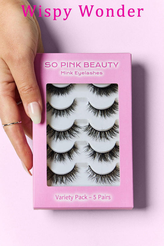 SO PINK BEAUTY Mink Eyelashes Variety Pack 5 Pairs - Clothes For Her Online Store