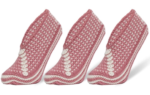 Crochet Slipper Socks for Women 3 Pairs Shoe Size 5-7