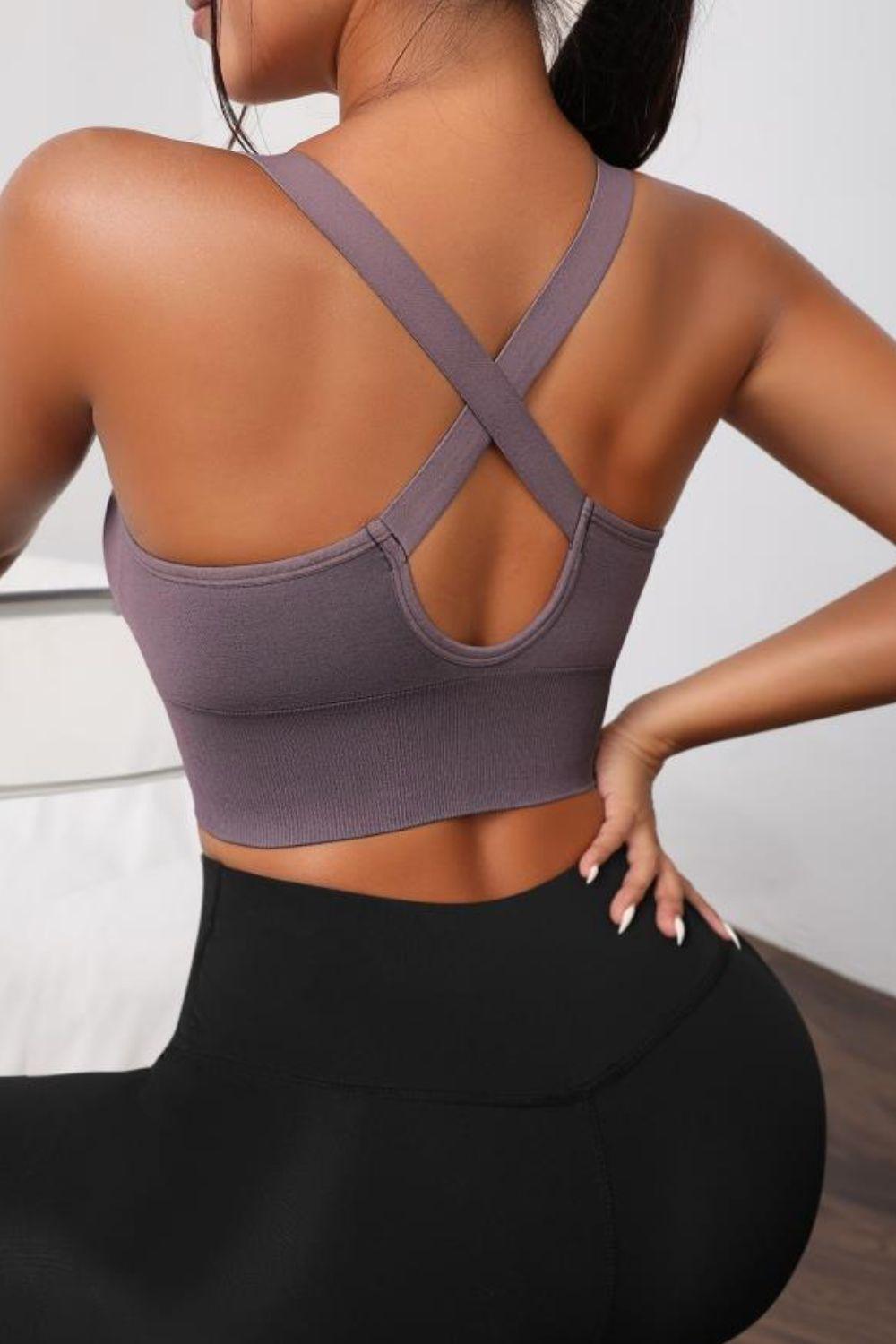 Scoop Neck Long Active Bra - Clothes For Her Online Store
