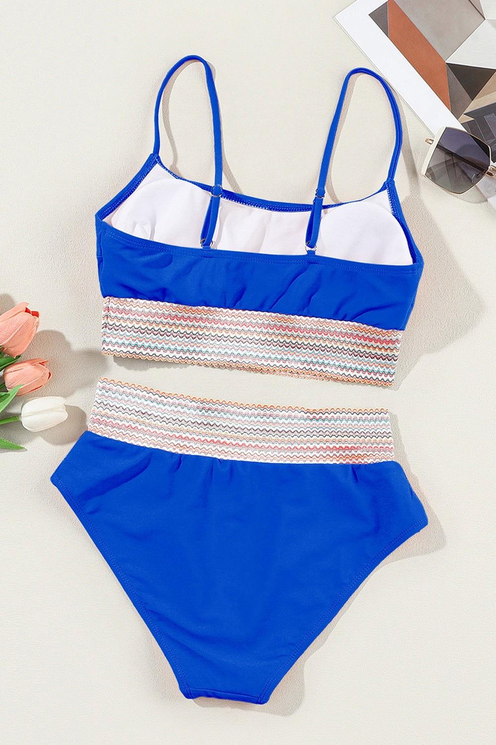 Scoop Neck Spaghetti Strap Bikini Set - Clothes For Her Online Store