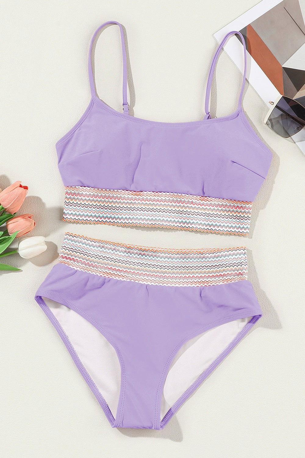Scoop Neck Spaghetti Strap Bikini Set - Clothes For Her Online Store