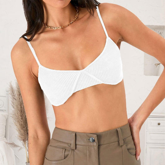 Scoop Neck Spaghetti Strap Bra - Clothes For Her Online Store