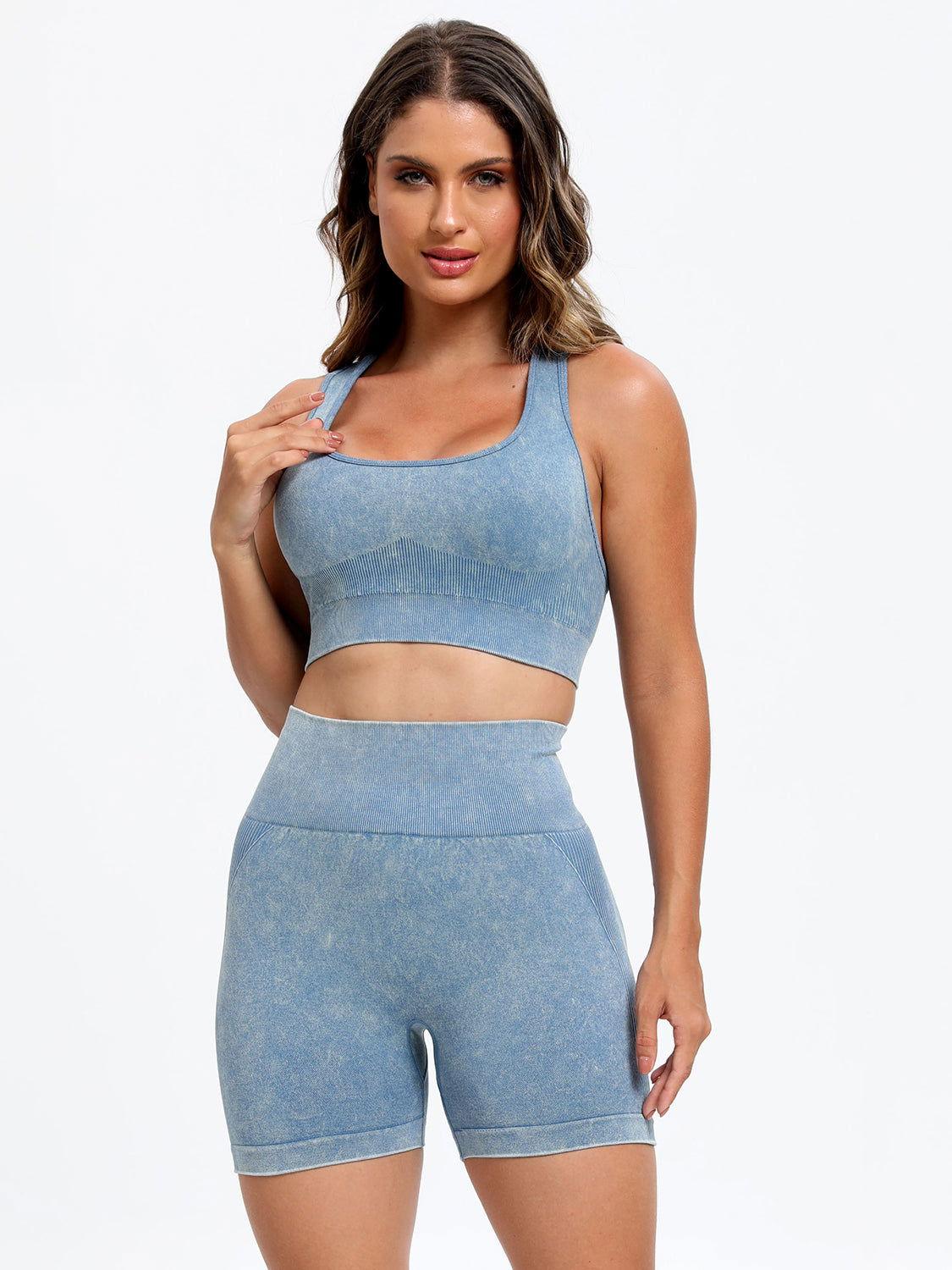 Scoop Neck Wide Strap Top and Shorts Active Set - Clothes For Her Online Store