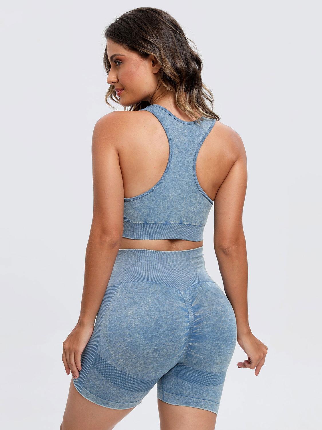Scoop Neck Wide Strap Top and Shorts Active Set - Clothes For Her Online Store