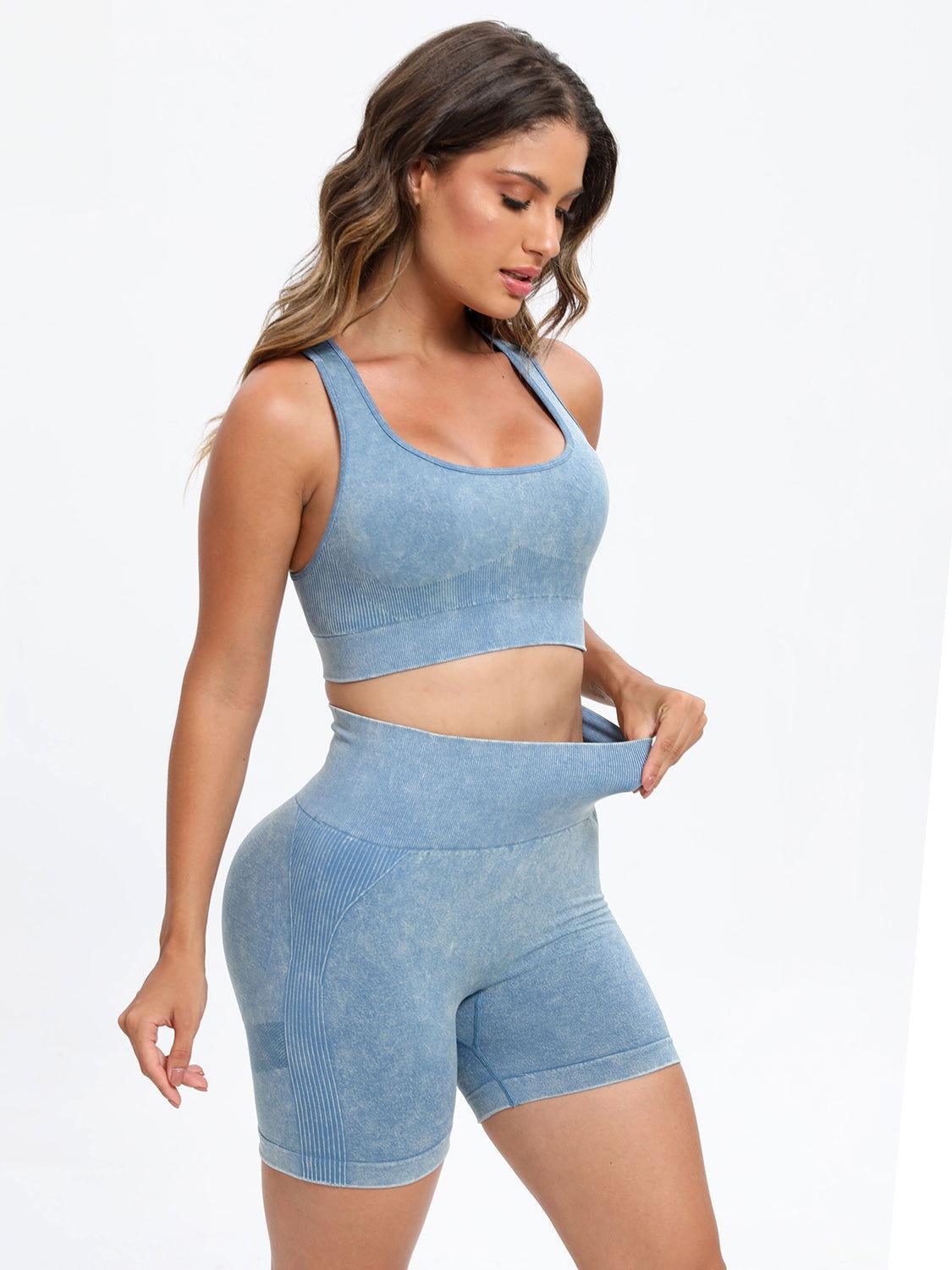 Scoop Neck Wide Strap Top and Shorts Active Set - Clothes For Her Online Store