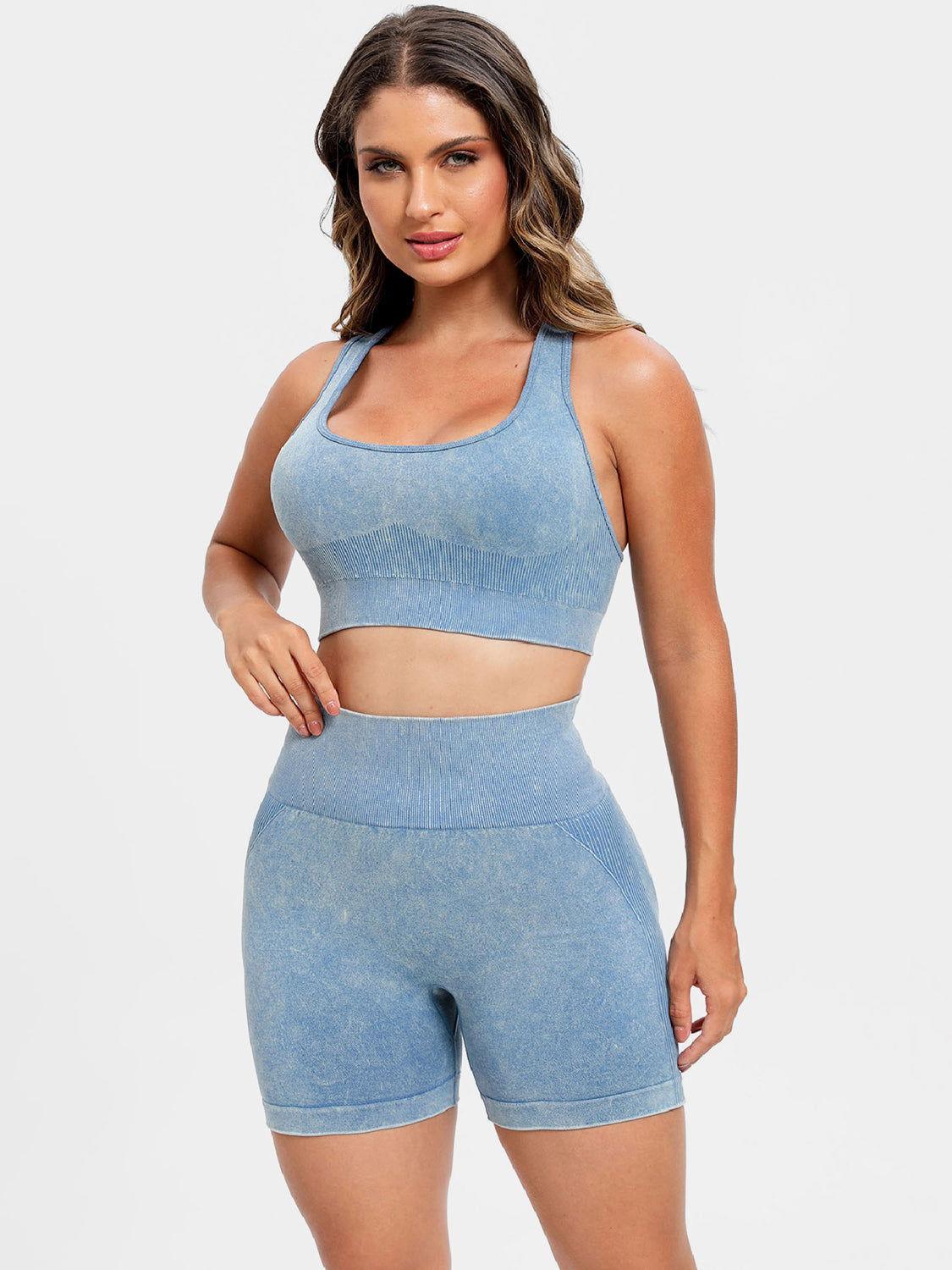 Scoop Neck Wide Strap Top and Shorts Active Set - Clothes For Her Online Store