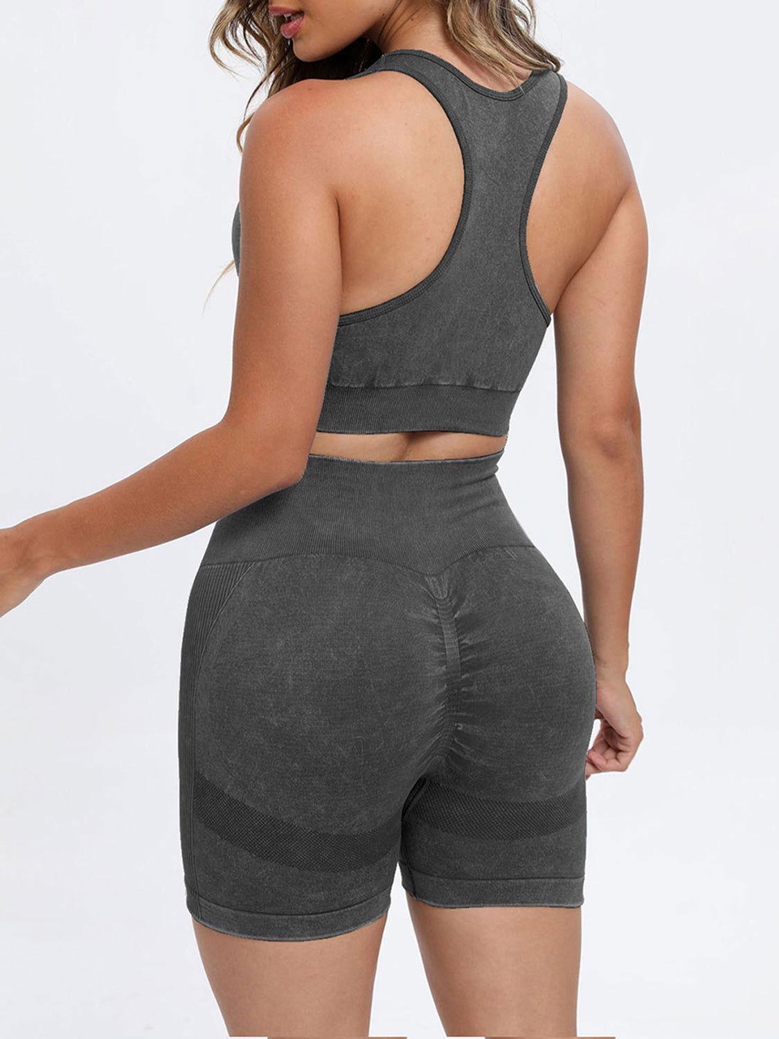 Scoop Neck Wide Strap Top and Shorts Active Set - Clothes For Her Online Store