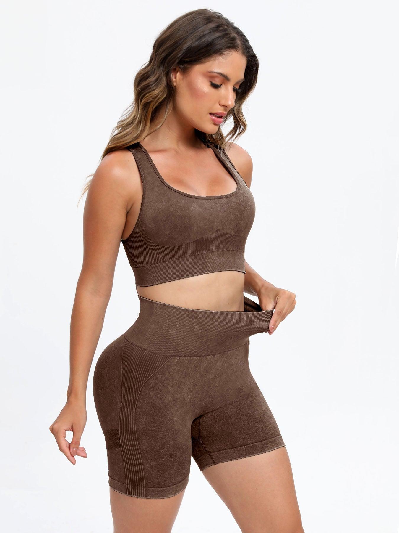 Scoop Neck Wide Strap Top and Shorts Active Set - Clothes For Her Online Store