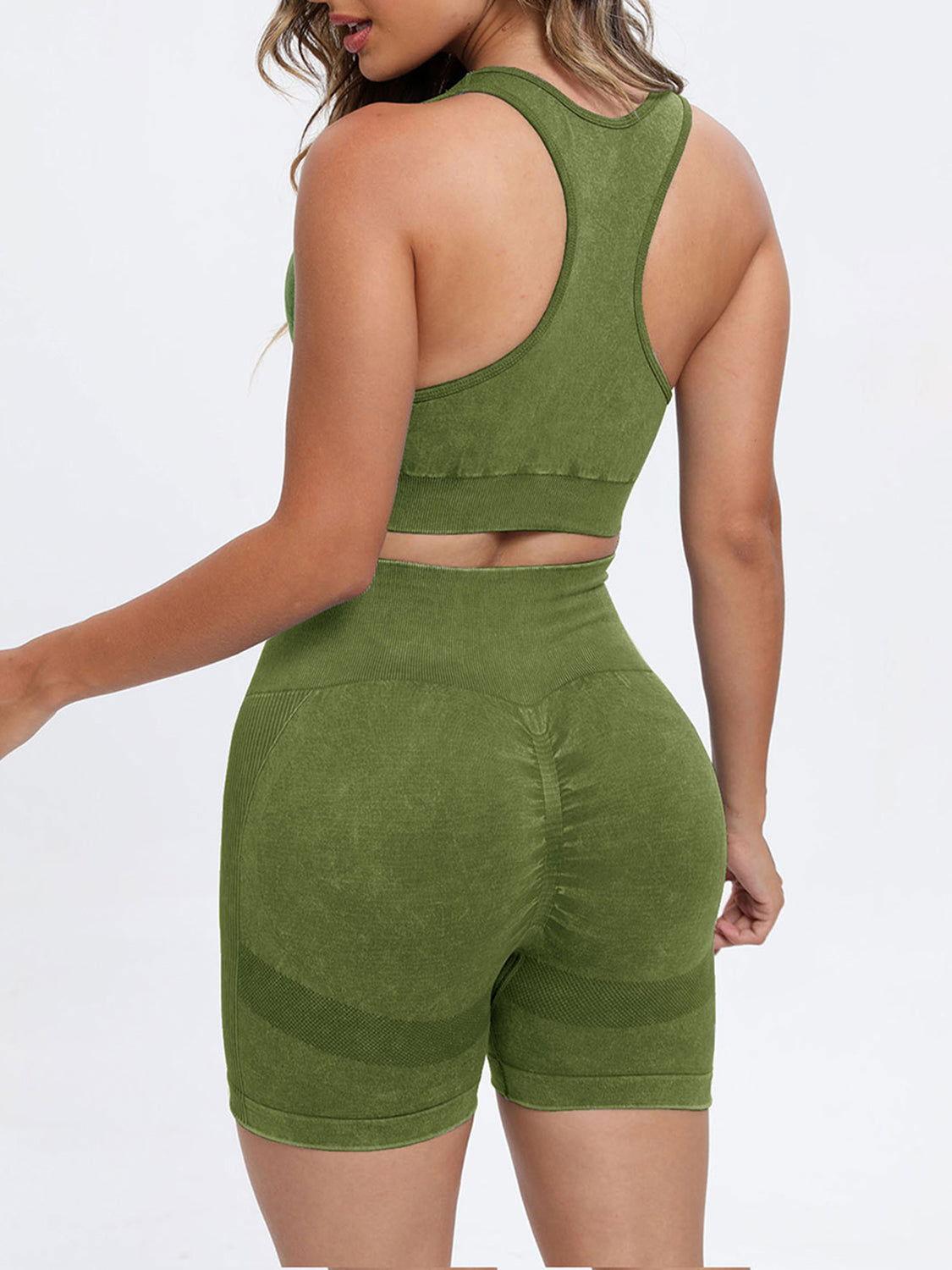 Scoop Neck Wide Strap Top and Shorts Active Set - Clothes For Her Online Store