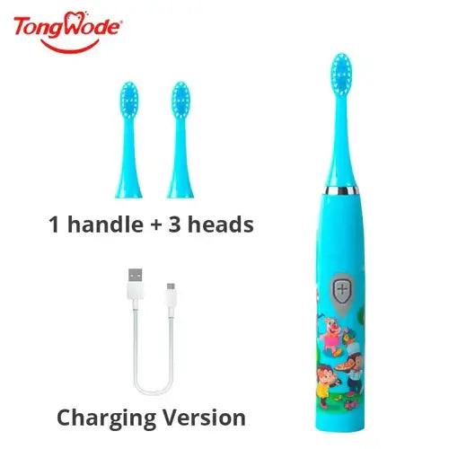 Children Sonic Electric Toothbrush Colorful Cartoon For Kids USB