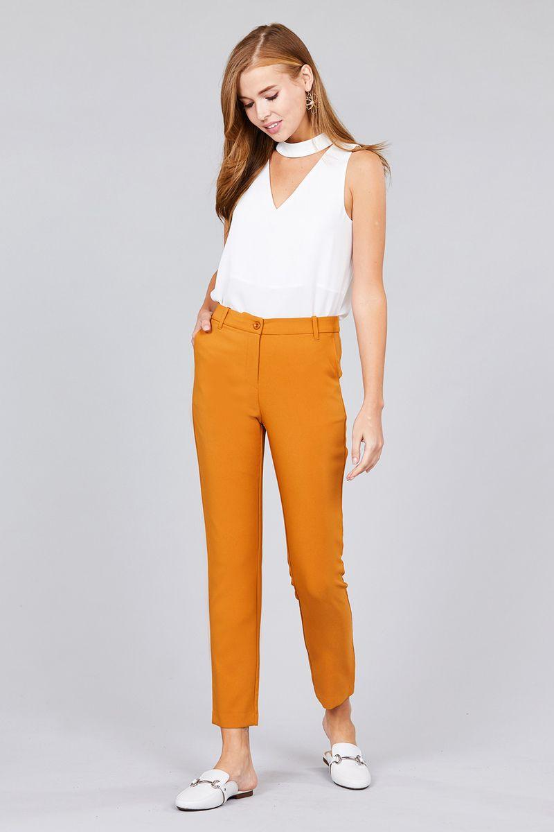 Seam Side Pocket Classic Long Pants - Clothes For Her Online Store