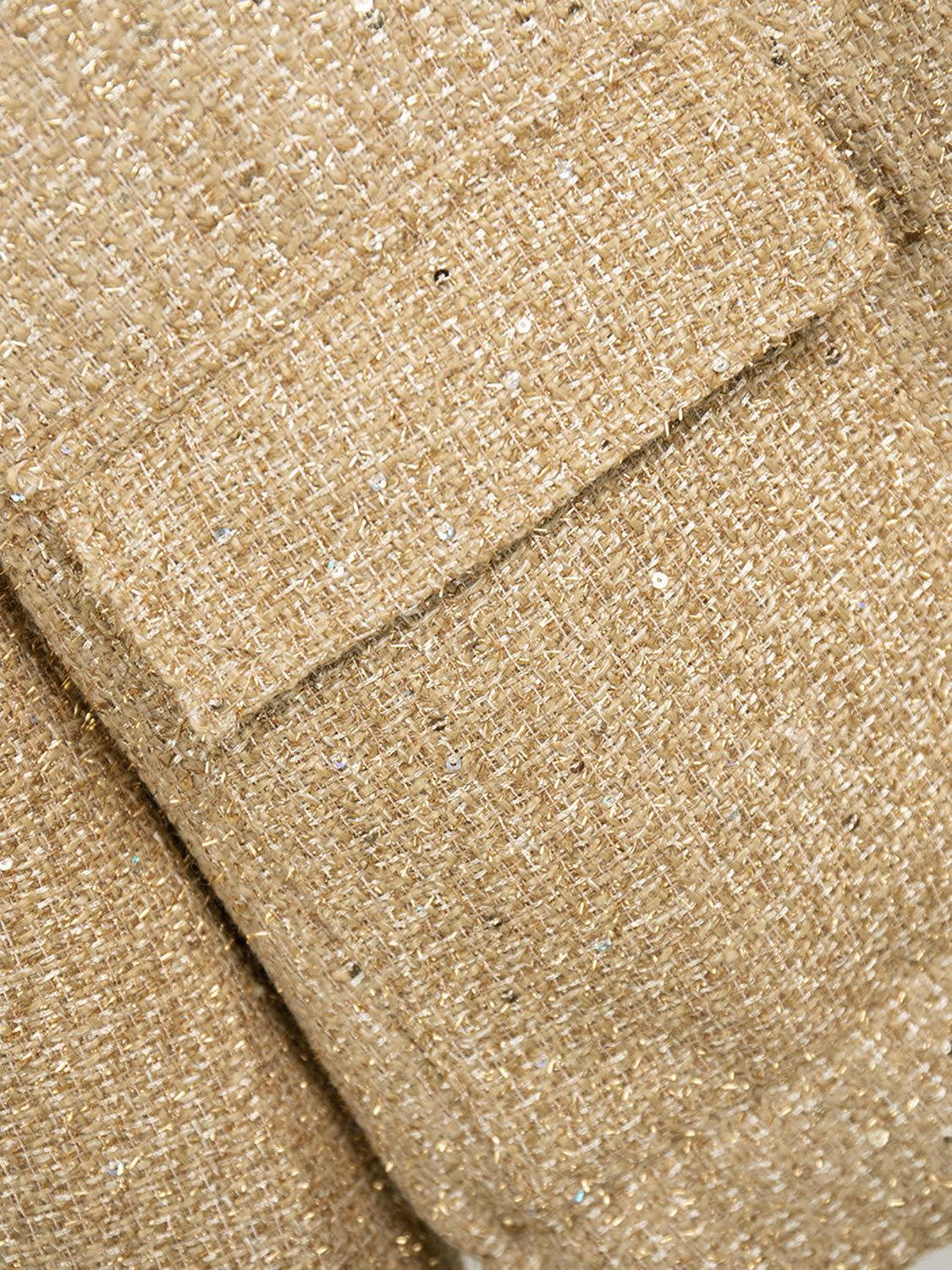 Sequin Detail Pocketed Long Sleeve Jacket - Clothes For Her Online Store