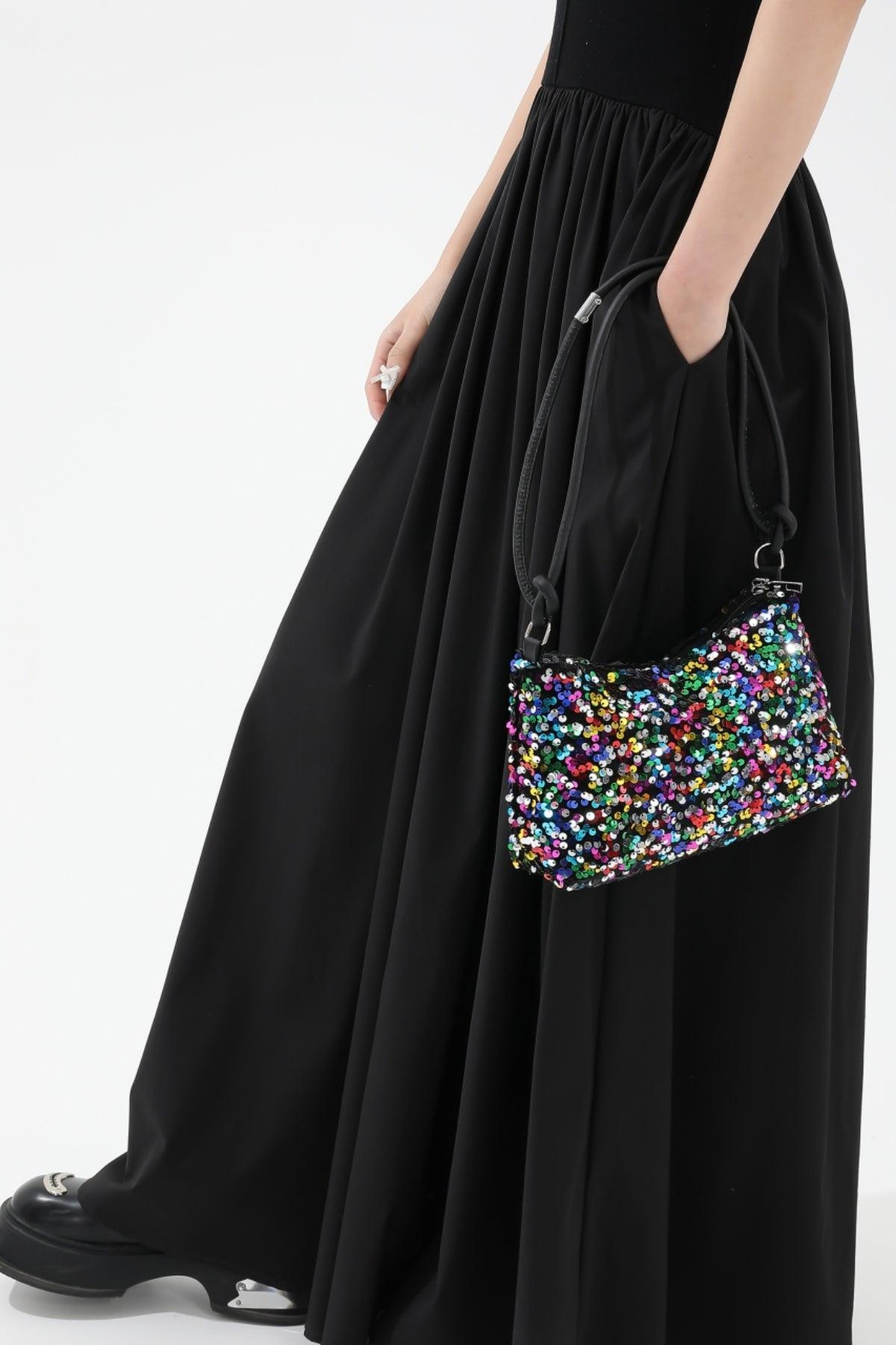 Sequin Double Strap Shoulder Bag - Clothes For Her Online Store