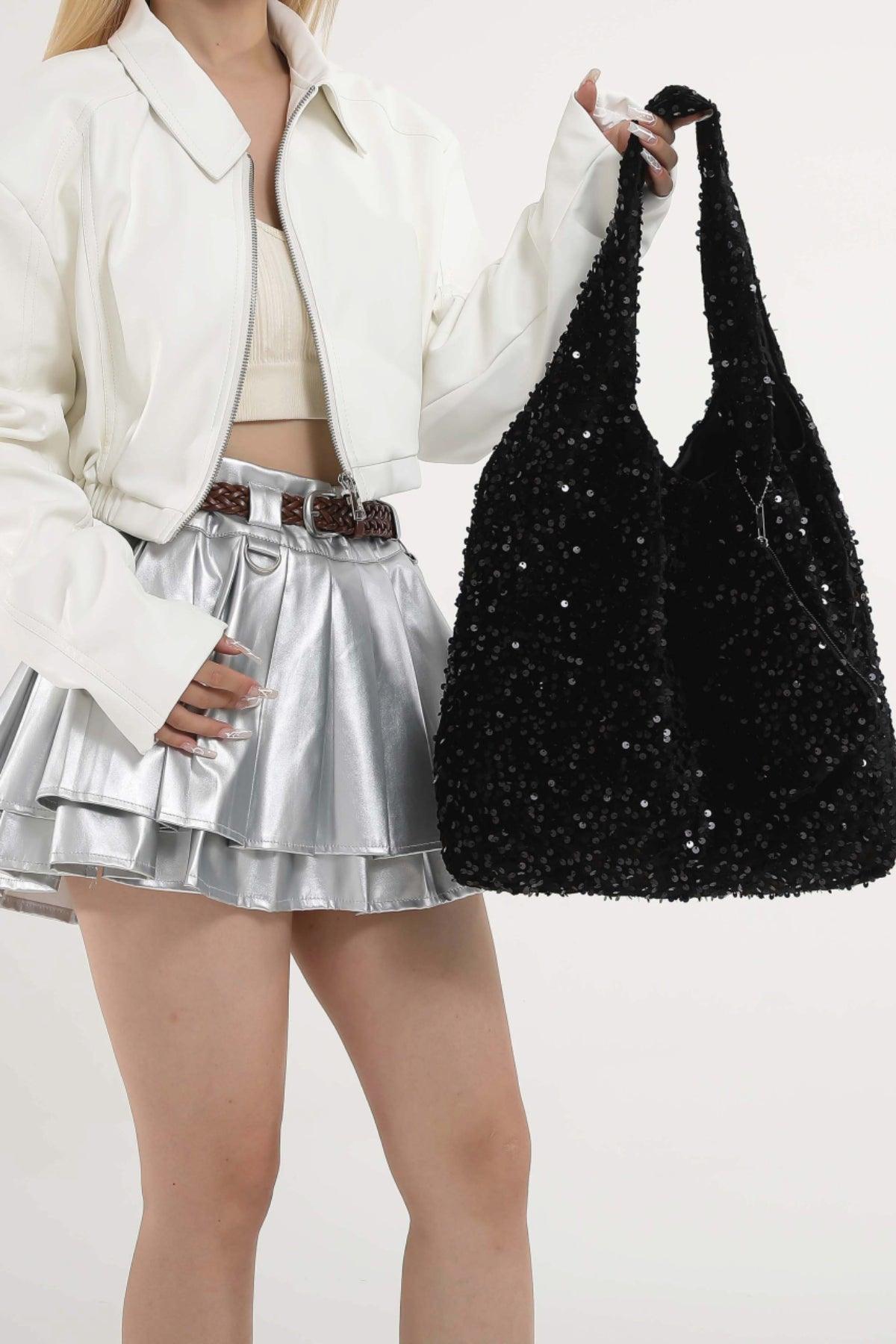 Sequin Polyester Handbag - Clothes For Her Online Store