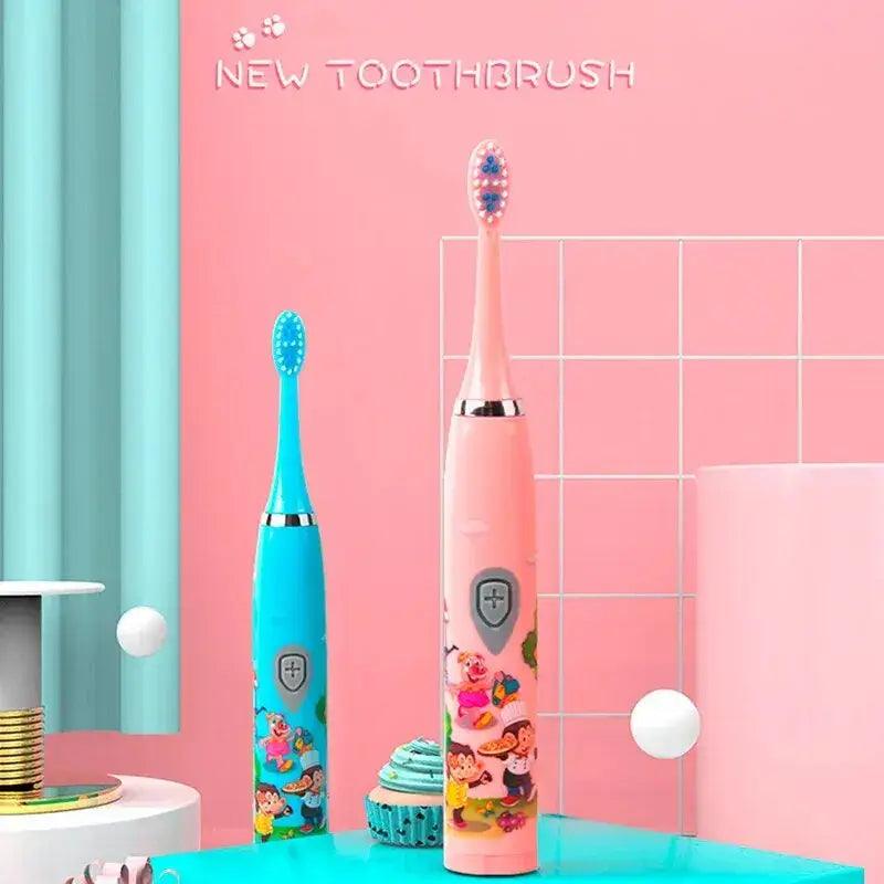 Children Sonic Electric Toothbrush Colorful Cartoon For Kids USB