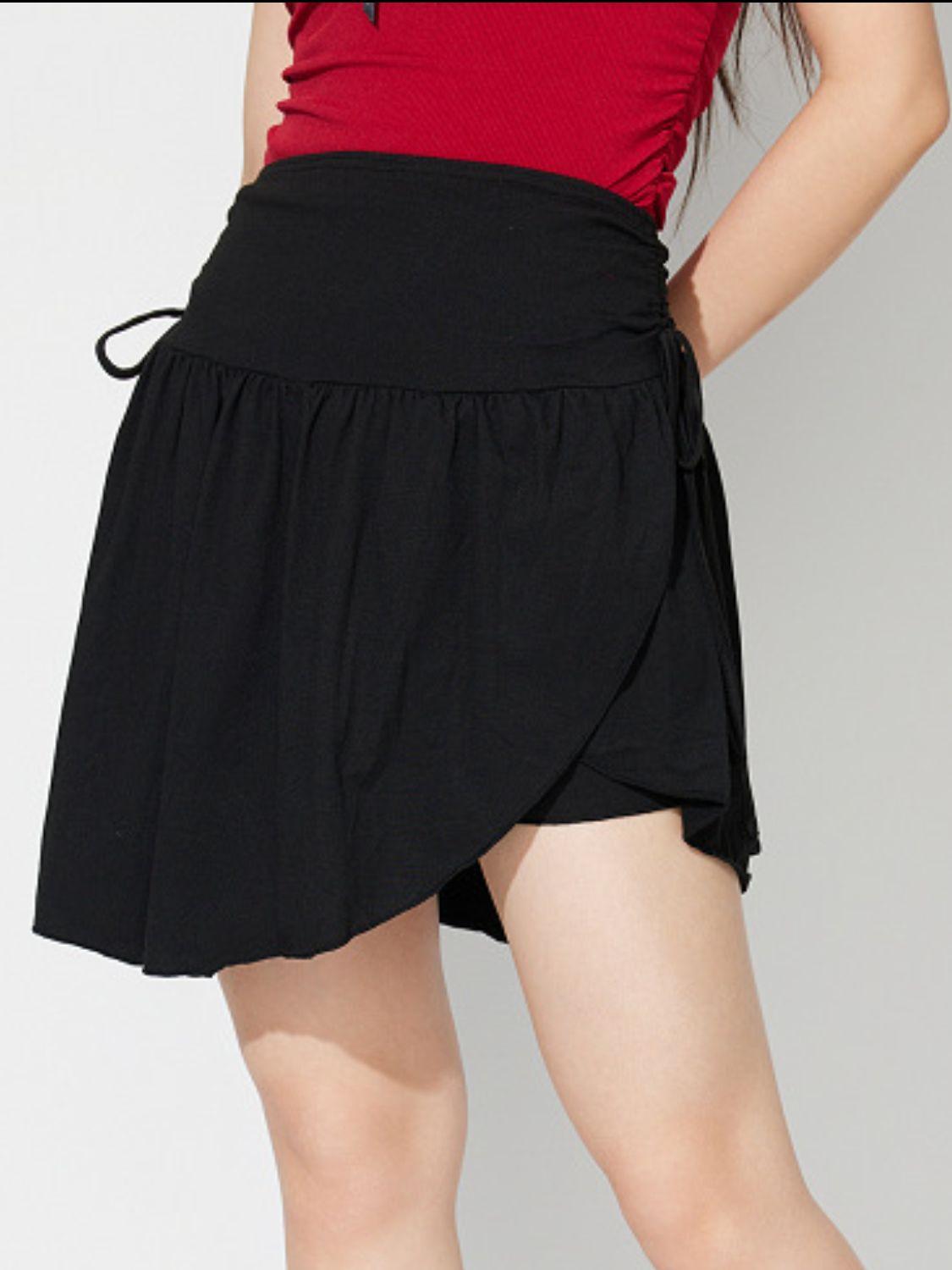 Side Tie Asymmetric Hem Mini Skirt - Clothes For Her Online Store