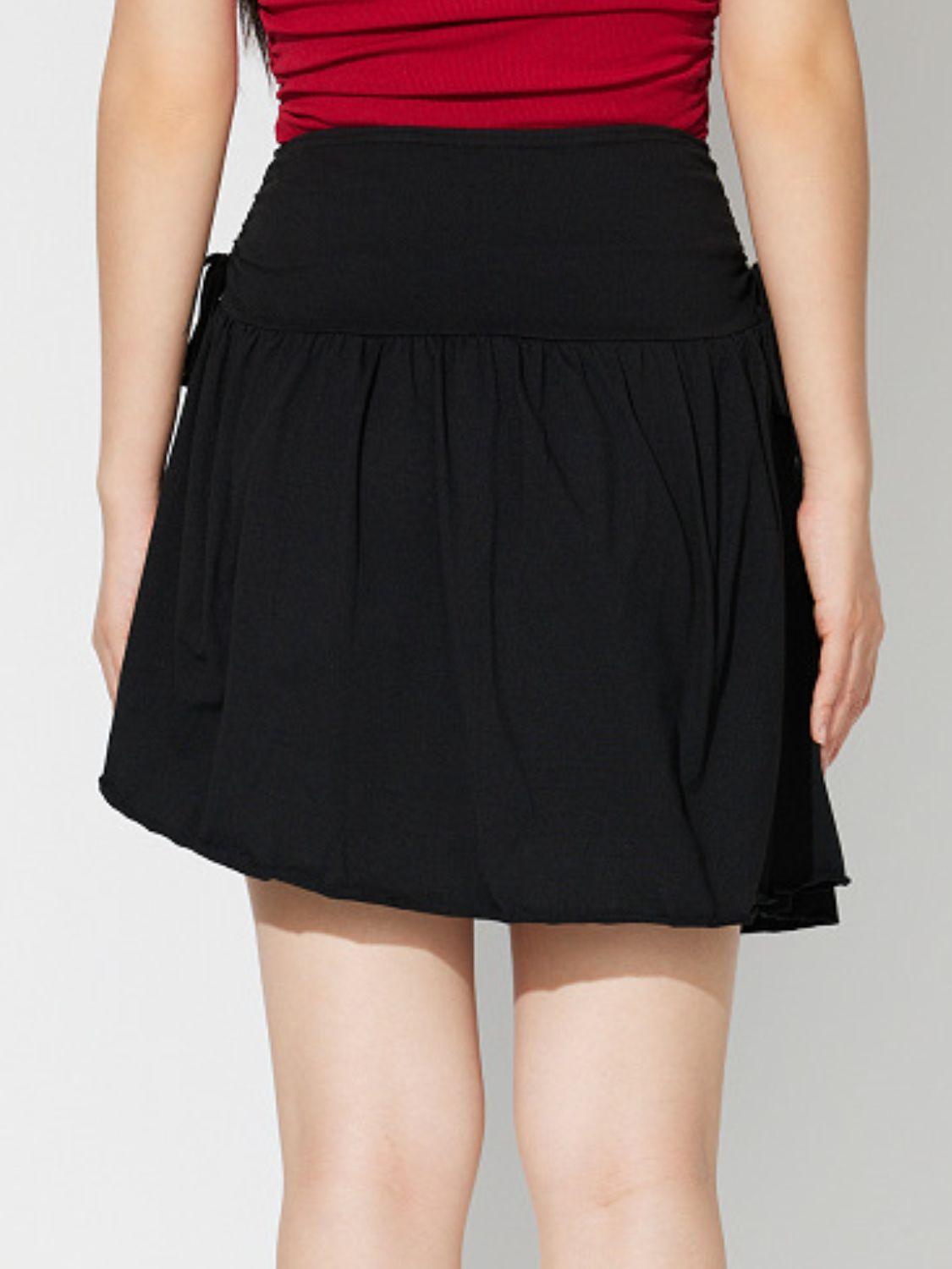Side Tie Asymmetric Hem Mini Skirt - Clothes For Her Online Store