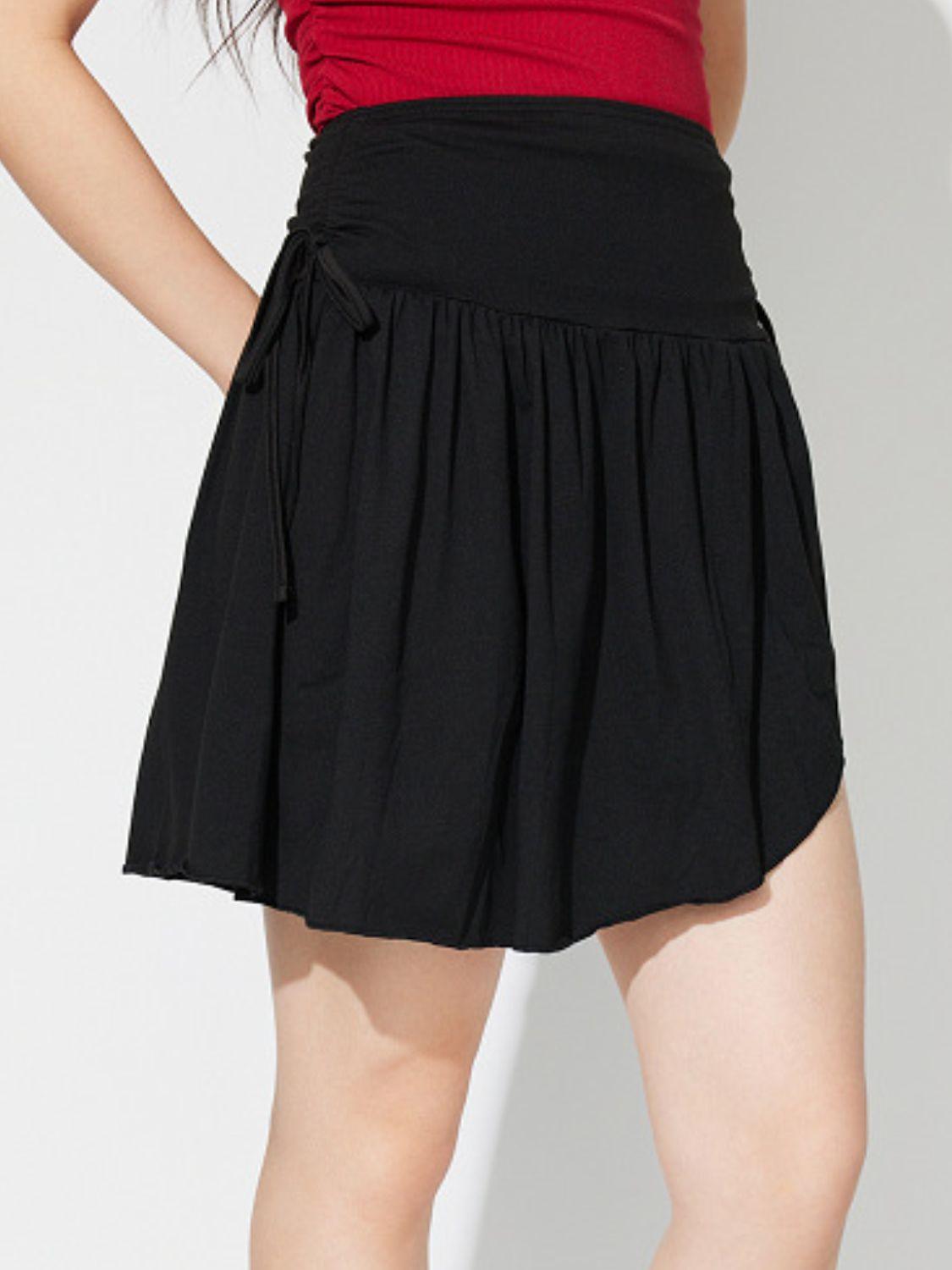 Side Tie Asymmetric Hem Mini Skirt - Clothes For Her Online Store