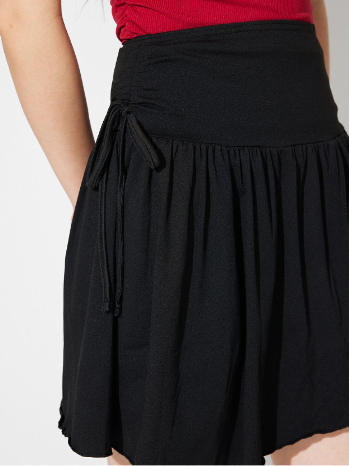 Side Tie Asymmetric Hem Mini Skirt - Clothes For Her Online Store